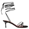 Amina Muaddi Lori Lace Up 60 Sandals In Black