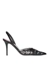 Amina Muaddi 90mm Lori Patent Leather Slingbacks In Black