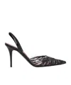 Amina Muaddi 90mm Lori Patent Leather Slingbacks In Black