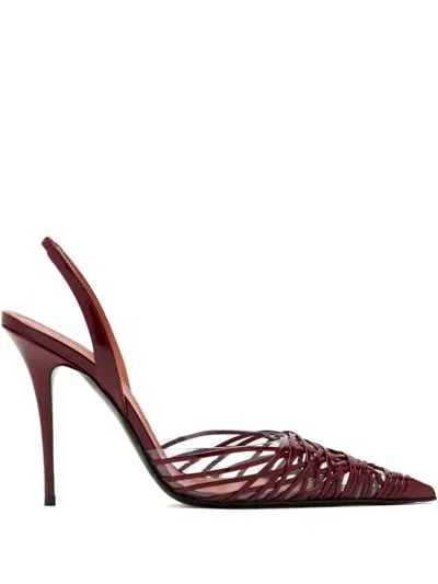 Amina Muaddi Pointed-toe High-heeled Sandals In Brown