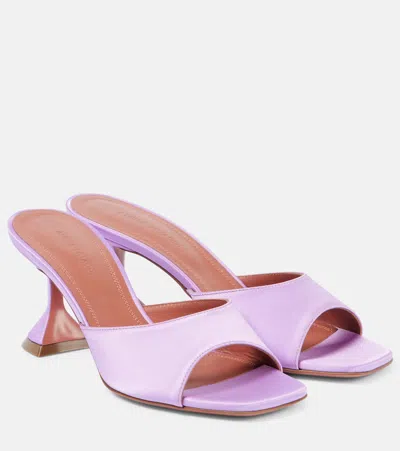 Amina Muaddi Lupita 70 Satin Mules In Violet