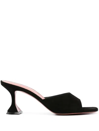 Amina Muaddi Lupita Suede Sandals In Black