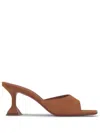 Amina Muaddi Lupita 70mm Suede Mules In Brown