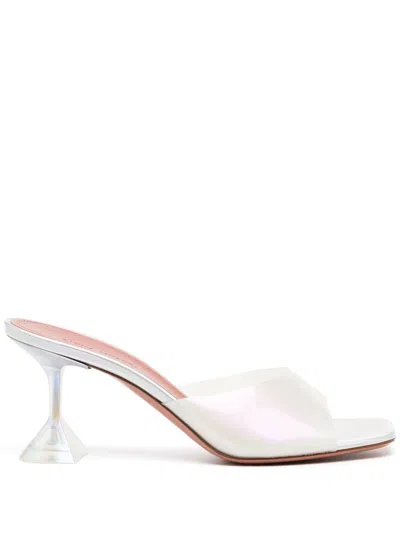 Amina Muaddi Lupita 75mm Slip-on Sandals In White