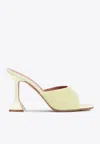 Amina Muaddi Yellow Satin Sandals With Hourglass Heel