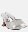 Amina Muaddi Lupita Crystal 95 Silver Satin In Multi