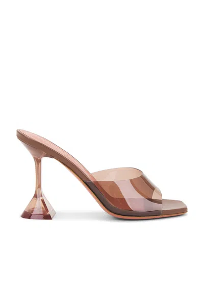 Amina Muaddi Square-headed High-heeled Sandals In Brown