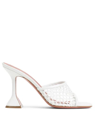 Amina Muaddi Lupita 95 Heeled Mules In White