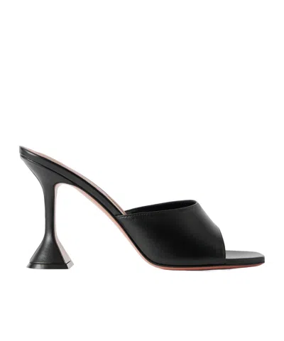 Amina Muaddi Lupita 95 Leather Mules In Black