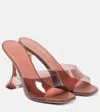 Amina Muaddi 95mm Lupita Glass Mules In Brown