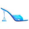 Amina Muaddi Lupita Clear Sandal In Blue