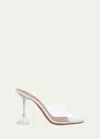 Amina Muaddi Lupita 70 Glass Slipper Mule In Transparent