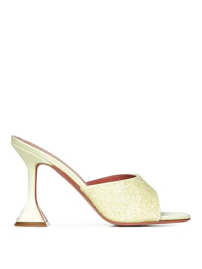 AMINA MUADDI LUPITA CRYSTAL 95 PASTEL YELLOW SATIN