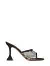 Amina Muaddi Lupita Open-knit And Leather Mules