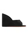 Amina Muaddi Black Lupita Crystal Wedge Heeled Sandals In Black