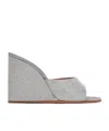 Amina Muaddi Sandals With Embellished Heels In Gray