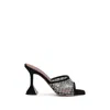 Amina Muaddi Black Slip On Heels
