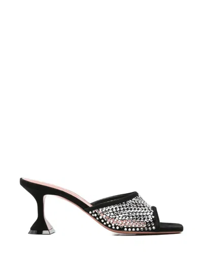 Amina Muaddi Lupita Crystal-embellished Mules In Blue