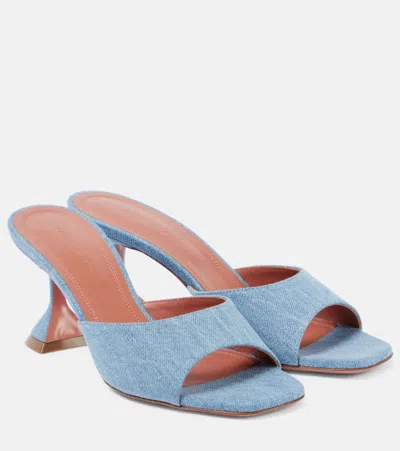 Amina Muaddi Lupita Denim Mules In Blue