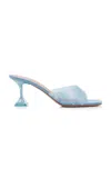 Amina Muaddi Lupita Denim Effect Slide Mule Sandals In Blue