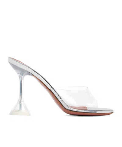 AMINA MUADDI LUPITA GLASS OPEN-TOED HEELS SANDALS