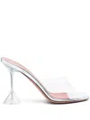 Amina Muaddi Lupita 70 Glass Slipper Mule In Grey