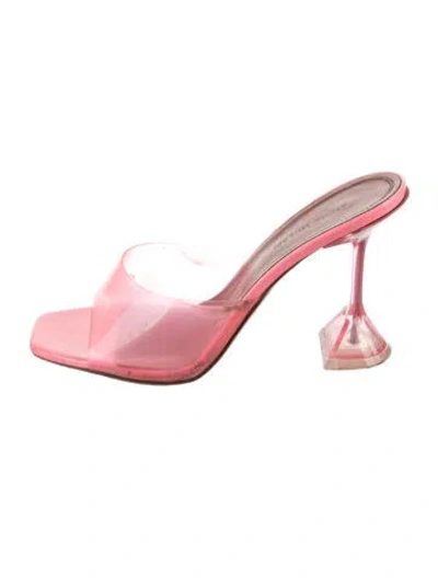 Pre-owned Amina Muaddi Lupita Glass Pvc Pvc Sandals In Pink