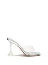Amina Muaddi Women Lupita Glass Sandals In White