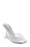 Amina Muaddi Womens Other Lupita Glass Square-toe Pvc Heeled Mules In Pvc Transparent