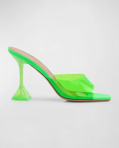 Amina Muaddi Lupita Glass Slide Sandals In Green