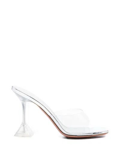 Amina Muaddi Lupita Glass Slipper 95 Sandals In Transparent