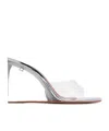 Amina Muaddi Transparent Lupita Glass Wedge Heeled Sandals In White