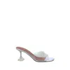 Amina Muaddi Transparent Pvc Lupita Glass Mules In Grey