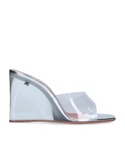 Amina Muaddi Lupita Heeled Mules 105 In Silver