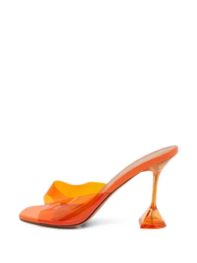 Pre-owned Amina Muaddi Lupita Heeled Sandals In Orange