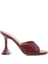 Amina Muaddi Lupita Leather Mules In Burgundy