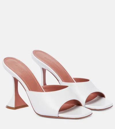 Amina Muaddi Lupita Leather Sandals In White