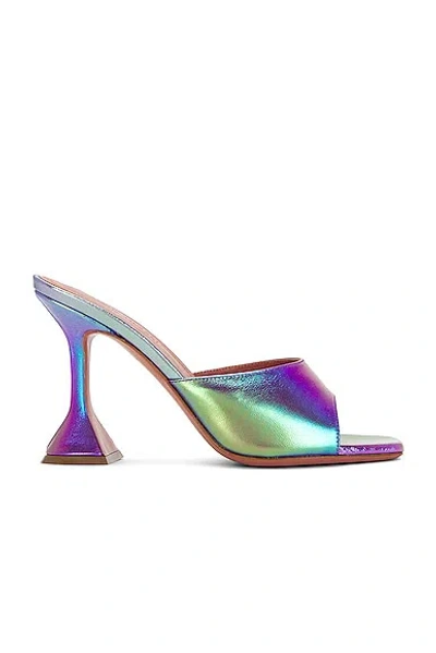 Amina Muaddi Lupita Metallic Nappa Slipper Sandals In Unicorn