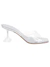 Amina Muaddi Women Lupita Glass Sandals In Gray