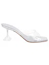 Amina Muaddi Women Lupita Glass Sandals In Gray