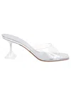 Amina Muaddi Women Lupita Glass Sandals In Gray