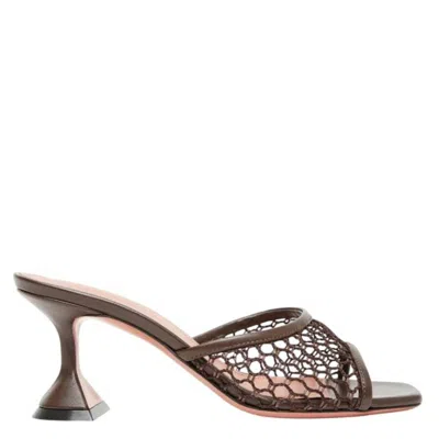Amina Muaddi Lupita Net 70 Sandals In Brown