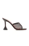 Amina Muaddi Square Toe High Heel Sandals In Brown