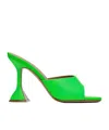 Amina Muaddi Green Lupita Slipper Heeled Sandals In Green