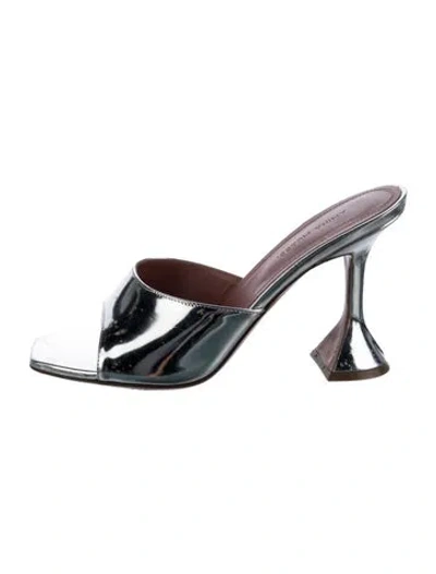 Pre-owned Amina Muaddi Lupita Patent Leather Sandals In Multicolor