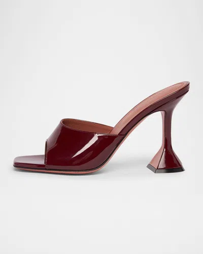 AMINA MUADDI LUPITA PATENT PEDESTAL MULE SANDALS