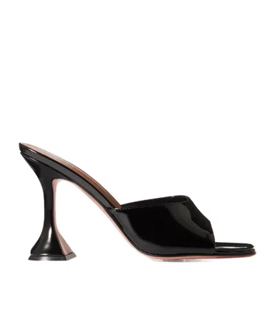 Amina Muaddi Lupita Patent-leather Mules In Black