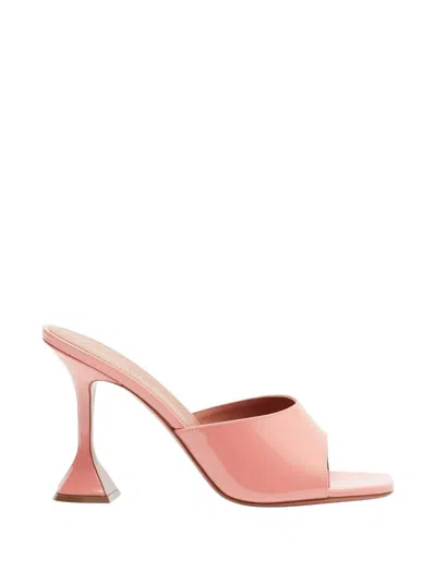 Amina Muaddi Lupita Patent-leather Mules In Pink