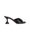 Amina Muaddi Lupita Patent Leather Mule Sandals In Black  