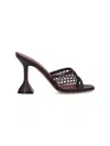 Amina Muaddi Square Toe High Heel Sandals In Brown